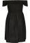 Ladies Smoked Off Shoulder Dress - black