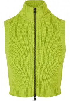 Ladies Short Knit Vest - frozenyellow