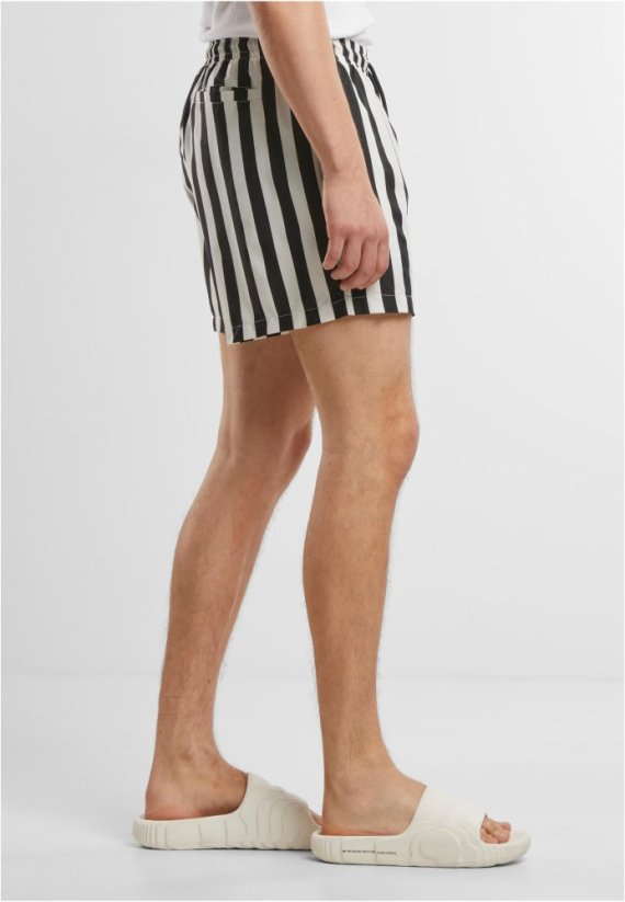 Striped Seersucker Swim Shorts black/offwhite XL - black/offwhite