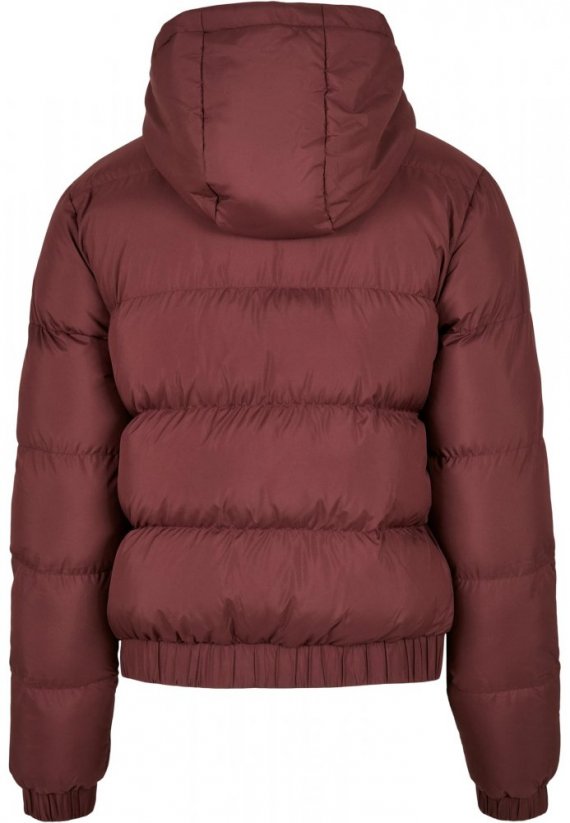Dámská zimní bunda Urban Classics Ladies Hooded Puffer Jacket - vínová