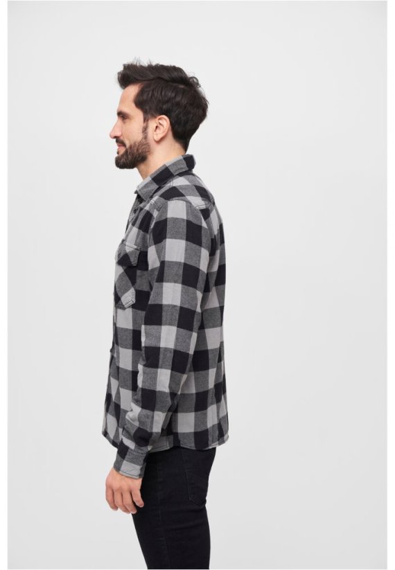 Pánska košeľa Brandit Checked Shirt - čierna, tmavo šedá