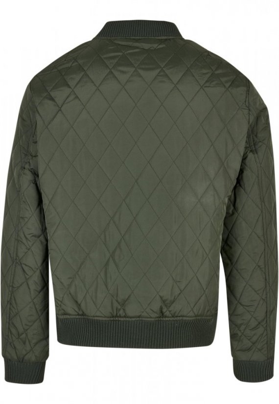 Olivová pánská bunda Urban Classics Diamond Quilt Nylon Jacket