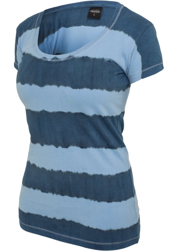 Tričko Ladies Dip Dye Stripe Tee - denimblue/skyblue