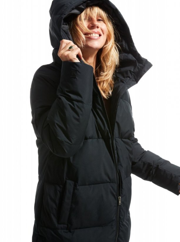 Černý zimní dámský kabát Roxy Test Of Time