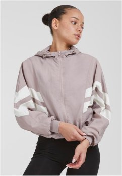 Ladies Crinkle Batwing Jacket  - duskrose/whitesand