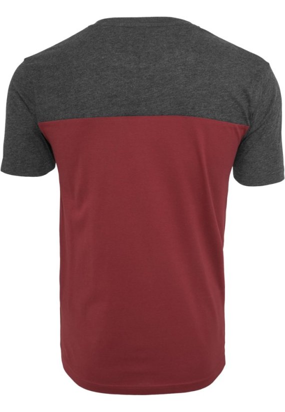 3-Tone Pocket Tee - burgundy/cha/gry
