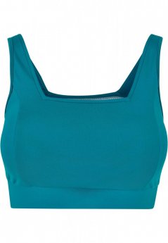 Ladies Recycled Squared Sports Bra - watergreen