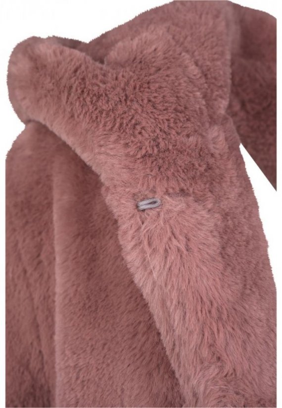 Dámsky kabát Urban Classics Ladies Hooded Teddy Coat - staroružový