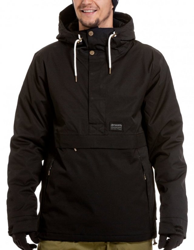 Čierna pánska zimná snowboardová pánska bunda Meatfly Kevin Premium