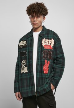 Pánská bunda Southpole Flannel Application Shirt - zelená