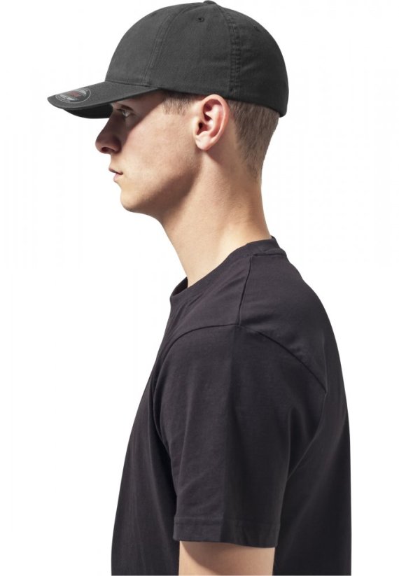 Flexfit Garment Washed Cotton Dad Hat - black