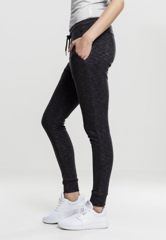 Dámske tepláky Urban Classics Ladies Space Dye Terry Jogpants - čierne