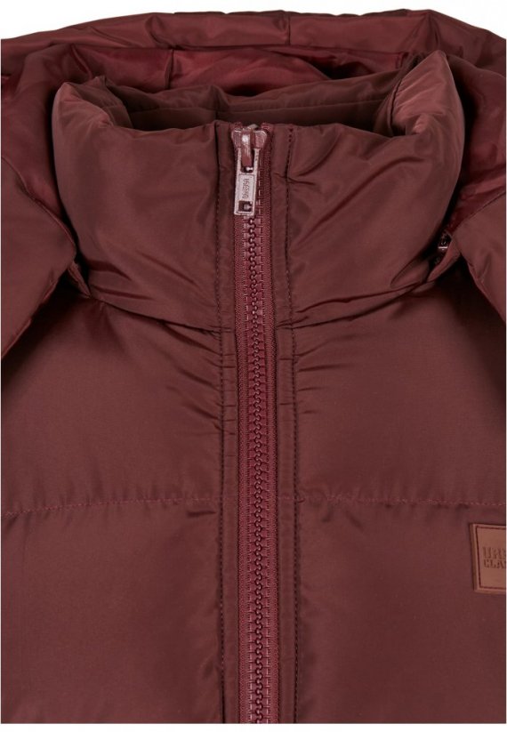 Męska kurtka zimowa Urban Classics Hooded Puffer - bordowa, czerwona