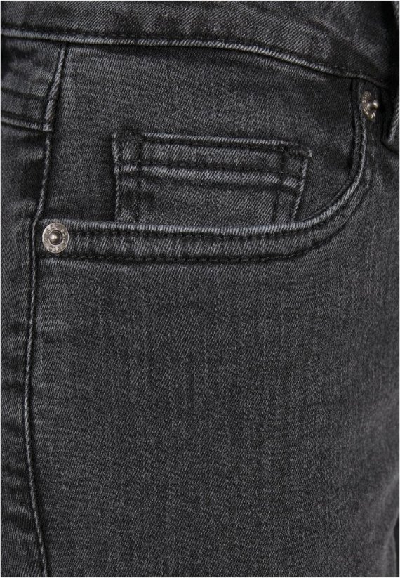 Dámské jeansy Urban Classics Ladies High Waist Flared Denim Pants - black washed