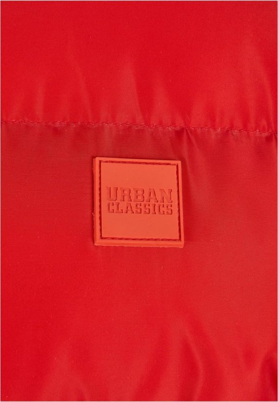 Červená pánska prešívaná zimná bunda Urban Classics Hooded Puffer