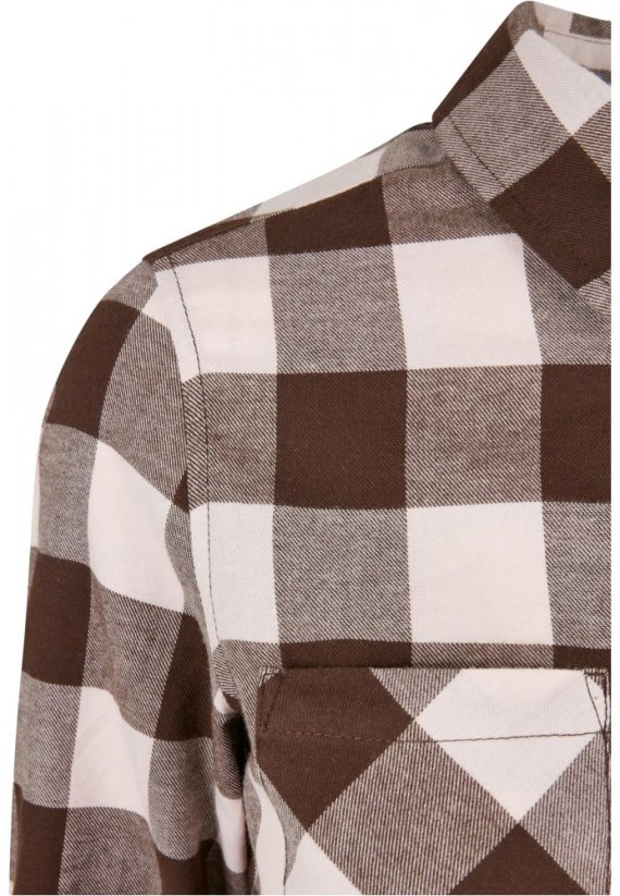 Ladies Turnup Checked Flanell Shirt - pink/brown