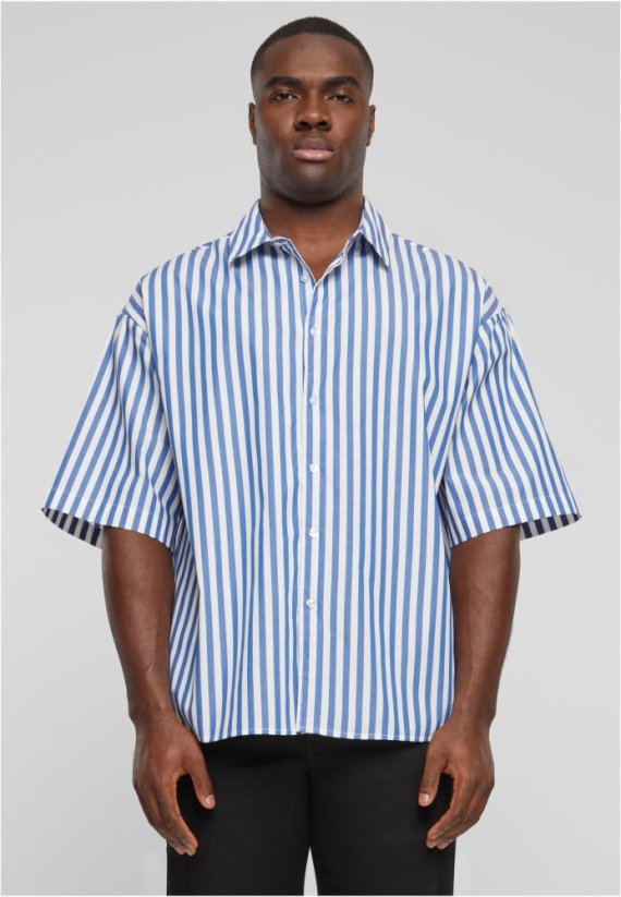 Striped Short Sleeve Summer Shirt white/blue M