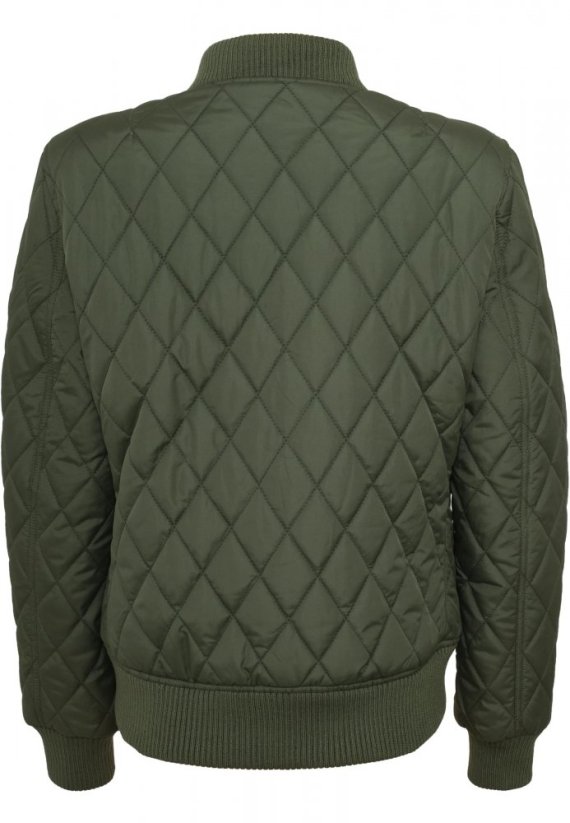 Dámská prošívaná bomber bunda Urban Classics Diamond Quilt Nylon - olivová