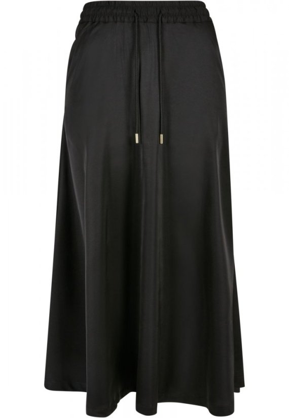 Sukně Urban Classics Ladies Satin Midi Skirt - black - Velikost: M