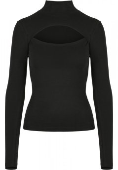Ladies Cut-Out Turtleneck Longsleeve - black