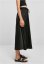 Sukně Urban Classics Ladies Satin Midi Skirt - black - Velikost: M