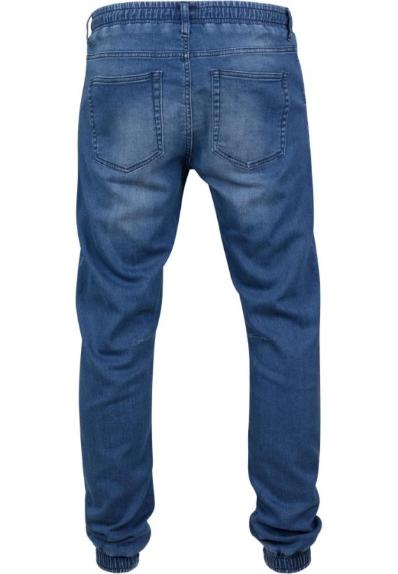 Knitted Denim Jogpants - blue washed