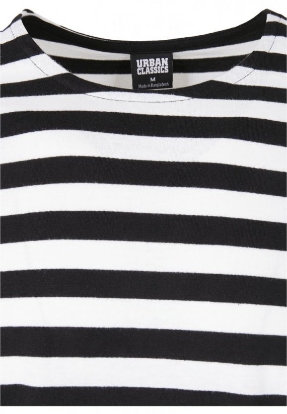 Tričko Urban Classics Regular Stripe LS - white/black