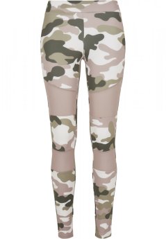 Legíny Urban Classics Ladies Camo Tech Mesh Leggings - duskrose camo