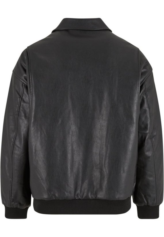 Synthetic Leather Blouson black 5XL