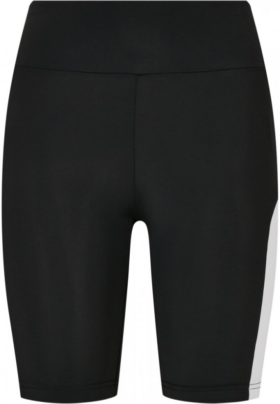 Ladies Color Block Cycle Shorts - black/white