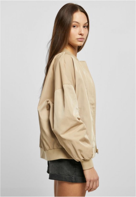 Dámská bunda Urban Classics Recycled Oversized Light Bomber - béžová