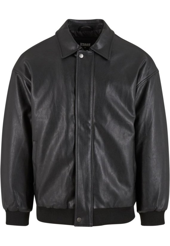 Synthetic Leather Blouson black 5XL