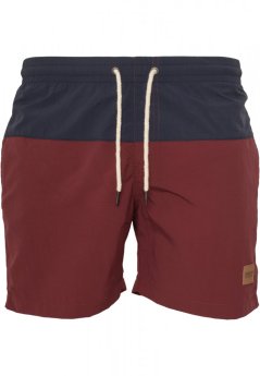 Pánske kúpacie kraťasy Urban Classics Block Swim Shorts - nvy/burgundy