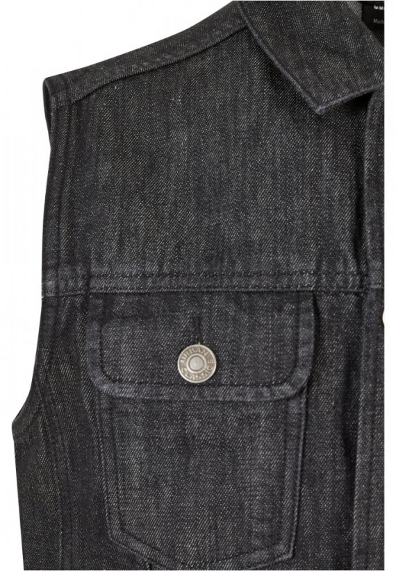 Pánska džínsová vesta Urban Classics - vypraná čierna