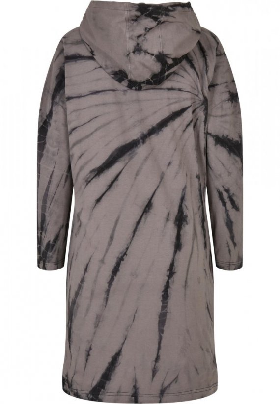 Dámske šaty Urban Classics Oversized Tie Dye Hoody Dress - šedé