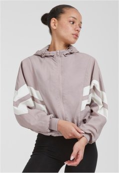 Ladies Crinkle Batwing Jacket  - duskrose/whitesand