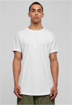 Long Shaped Turnup Tee - white