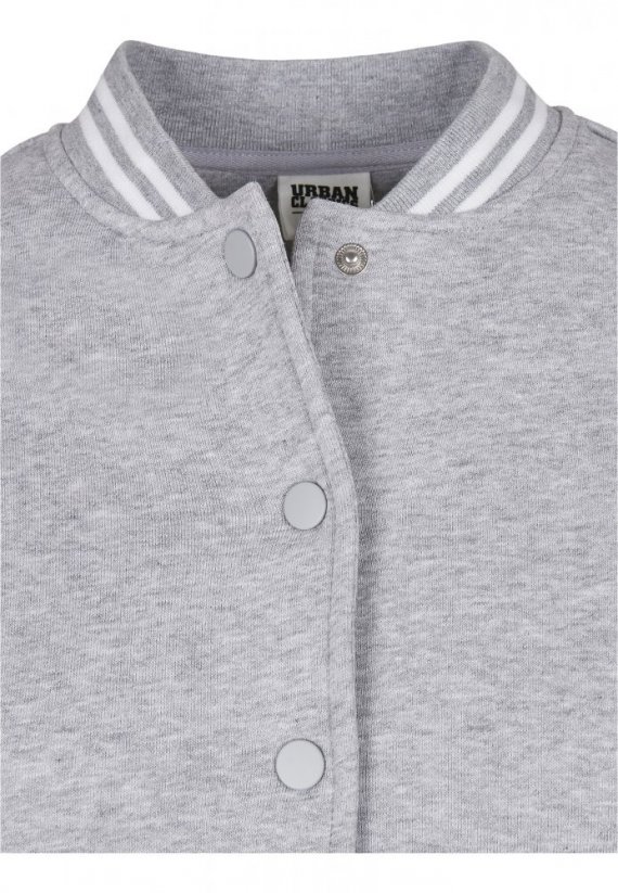 Ladies Organic Inset College Sweat Jacket - grey/white