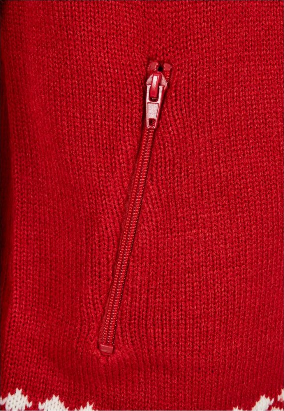 Červený pánsky sveter Brandit Cardigan Norweger