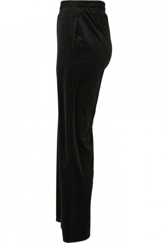 Damskie spodnie dresowe  Urban Classics Ladies High Waist Straight Velvet Sweatpants  - czarne