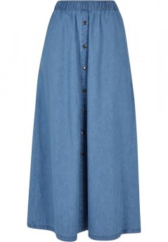 Ladies Long Wide Light Denim Skirt