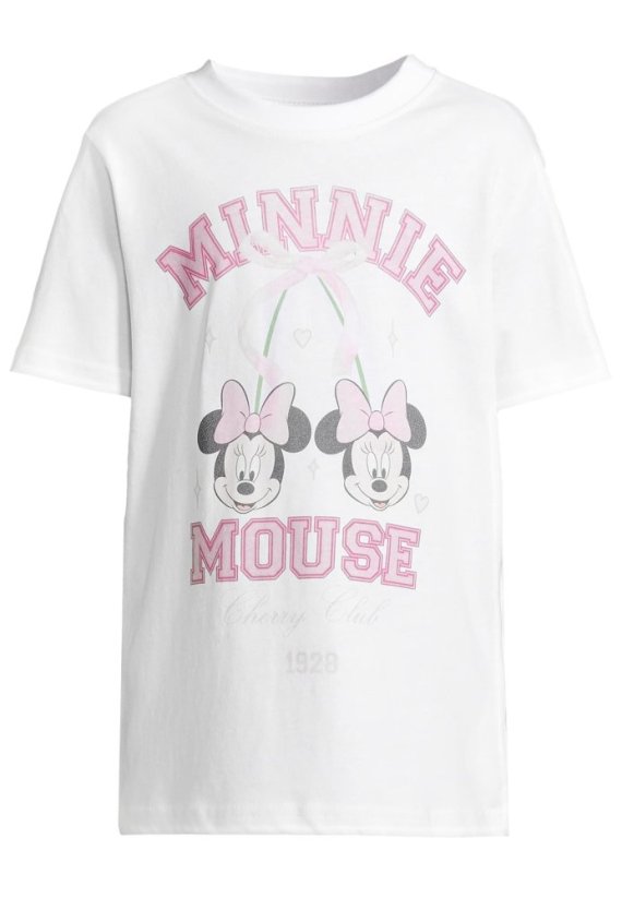 T-Shirt 2 Pack - kurzarm - Minnie Mouse white+heathergrey 158/164