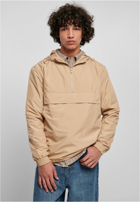 Světle hnědá pánská bunda Urban Classics Basic Pull Over Jacket