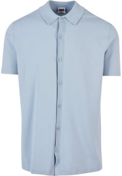 Světle modrá pánská košile Urban Classics Knitted Shirt