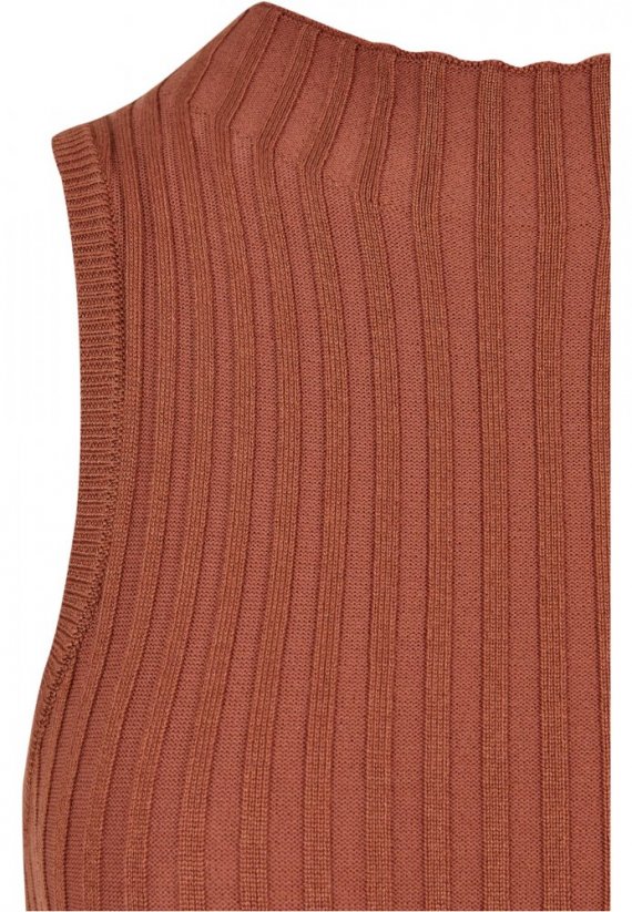 Ladies Rib Knit Sleevless Body - terracotta