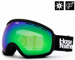 Čierno/zelené snowboardové okuliare Horsefeathers Knox