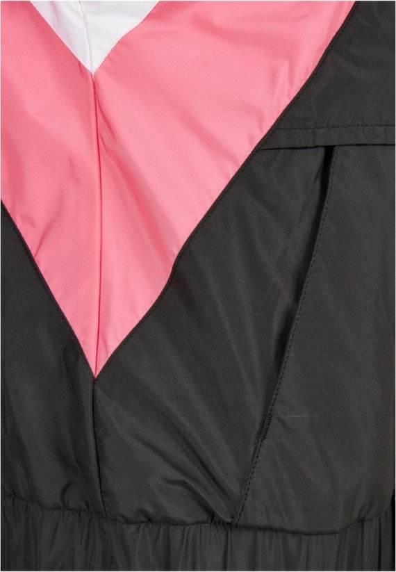Ladies Starter Colorblock Halfzip Windbreaker - black/pinkgrapefruit