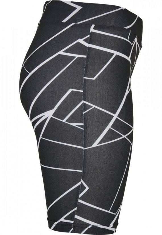 Ladies AOP Cycle Shorts - geometric black