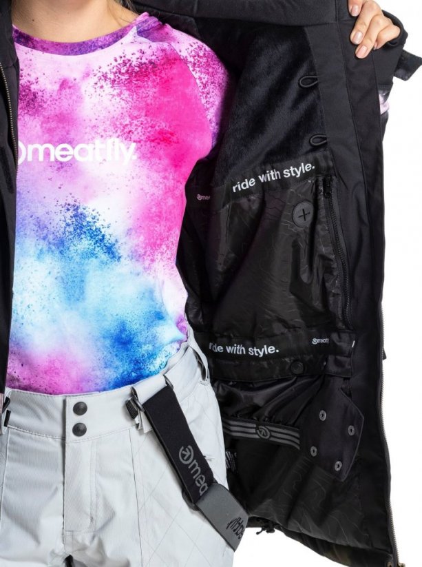 Zimní snowboardová dámská bunda Meatfly Athena Premium hibiscus black