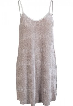 Šaty Urban Classics Ladies Velvet Slip Dress - beige